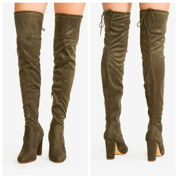 Shoes - Host Pick Olive Over The Knee Boot